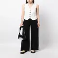 izzue button-up cut-out-detail waistcoat - White