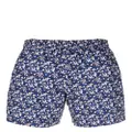 Corneliani graphic-print swim shorts - Blue