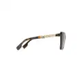 Burberry logo-plaque cat-eye frame sunglasses - Brown