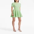 Oscar de la Renta pleated short-sleeve minidress - Green