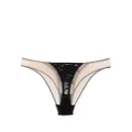 Wolford semi-sheer laced briefs - Black