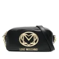 Love Moschino logo lettering crossbody bag - Black