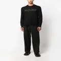 Alexander McQueen embroidered-logo cotton jumper - Black
