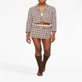 Miu Miu check-print textured miniskirt - Neutrals