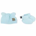 Moschino Kids Teddy Bear beanie and slippers set - Blue