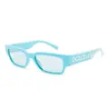 Dolce & Gabbana Eyewear logo-engraved square-frame sunglasses - Blue