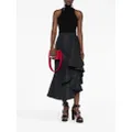 Alexander McQueen asymmetric flared midi skirt - Black