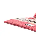 GANNI logo-patch intarsia-knit beanie - Pink