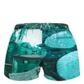 Paul Smith graphic-print swim shorts - Blue