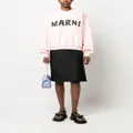 Marni logo-print cotton sweatshirt - Pink