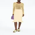 Jil Sander ruffled cotton-gaufré midi skirt - Yellow