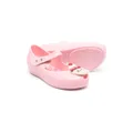 Mini Melissa appliqué-detail round-toe ballerinas - Pink