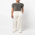Emporio Armani panelled drawstring cotton track pants - Neutrals