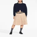 Miu Miu logo-jacquard pleated skirt - Neutrals