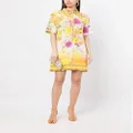 Camilla all-over floral print shirt dress - White