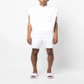 Calvin Klein Jeans logo-print sleeveless hoodie - White