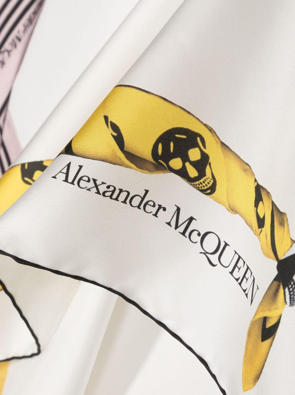 Alexander McQueen skull-print silk scarf - White