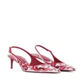 Dolce & Gabbana Majolica-print slingback pumps - Pink