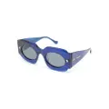 Nanushka Cathi bio-plastic square-frame sunglasses - Blue