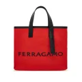 Ferragamo logo-embossed open-top tote bag - Red