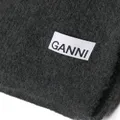 GANNI logo-patch scarf - Grey