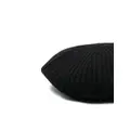 GANNI ribbed logo-patch beret - Black