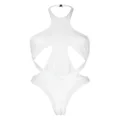 Mugler halterneck cut-out swimsuit - White