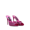 Dolce & Gabbana rhinestone-embellished satin mules - Pink