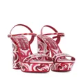 Dolce & Gabbana Maiolica-print platform sandals - Red