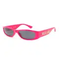 Moschino Eyewear logo-lettering rectangle-frame sunglasses - Pink