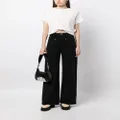 izzue slogan-embroidered cropped T-shirt - White