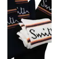 Paul Smith three-pack intarsia-knit logo socks - Blue