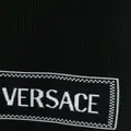 Versace intarsia-knit logo scarf - Black