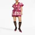 Dolce & Gabbana Majolica-print belted silk shirt - Pink