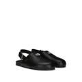 Dolce & Gabbana logo-plaque buckled leather sandals - Black