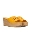 Dolce & Gabbana 110mm logo-lettering open-toe mules - Yellow