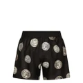 Dolce & Gabbana graphic-print silk boxer shorts - Black