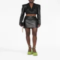 Versace zip-up leather miniskirt - Black