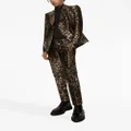 Dolce & Gabbana double-breasted leopard-print suit - Brown