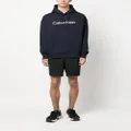 Calvin Klein logo-print cotton hoodie - Blue