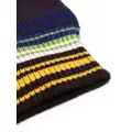 Marni striped ribbed-knit balaclava - Brown