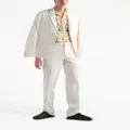 Prada triangle-logo silk trousers - White
