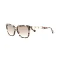 Moschino Eyewear chain-link oversize sunglasses - Brown