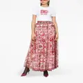 Dolce & Gabbana Majolica-print silk maxi skirt - Red