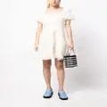 b+ab crinkle-finish pleated mini dress - White