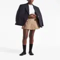 Prada pleated gabardine miniskirt - Brown