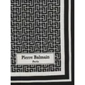Balmain monogram-pattern silk scarf - Black