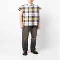 izzue check-pattern cotton shirt - Yellow