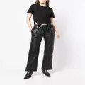 Dion Lee Biker leather Kick pants - Black