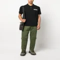 Moschino logo-patch short-sleeve cotton polo shirt - Black